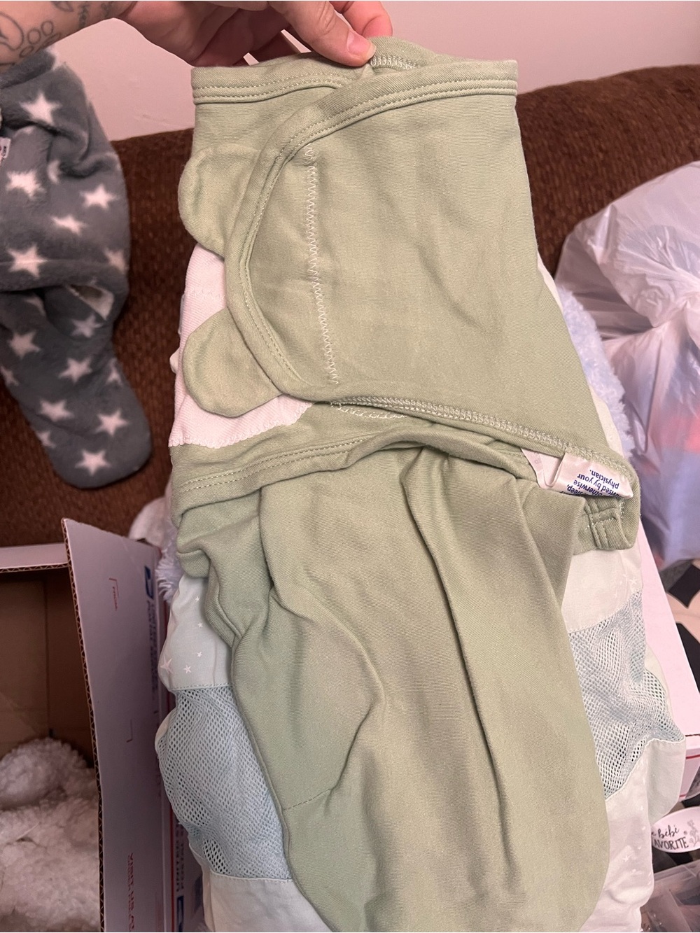 Baby Swaddle Sack in Sage Green